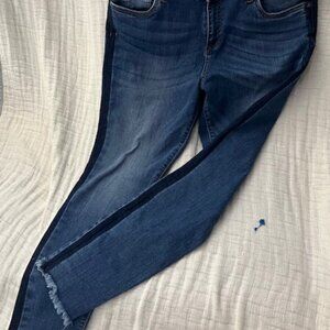 Kut From The Kloth Women's Stretch Skinny Jeans Size 16 Frayed Edge Two Toned